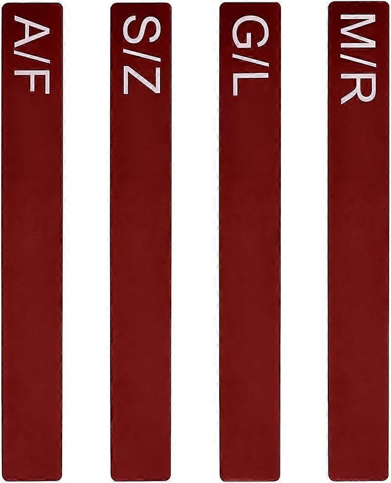 4Pcs 4 Styles Dark Red Acrylic Vinyl Record Dividers A-Z Alphabet Acrylic Dividers Alphabet Separator for Album DVD Media Book Alignment Bookshelf Org