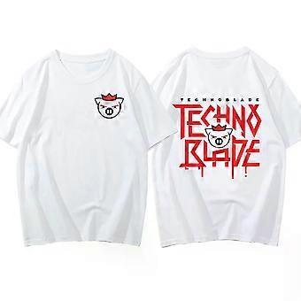 Kawaii Clothes Technoblade Dream Smp trykt T-shirt til mænd, sommer, street fashion, åndbar T-shirt med rund hals og korte ærmer.