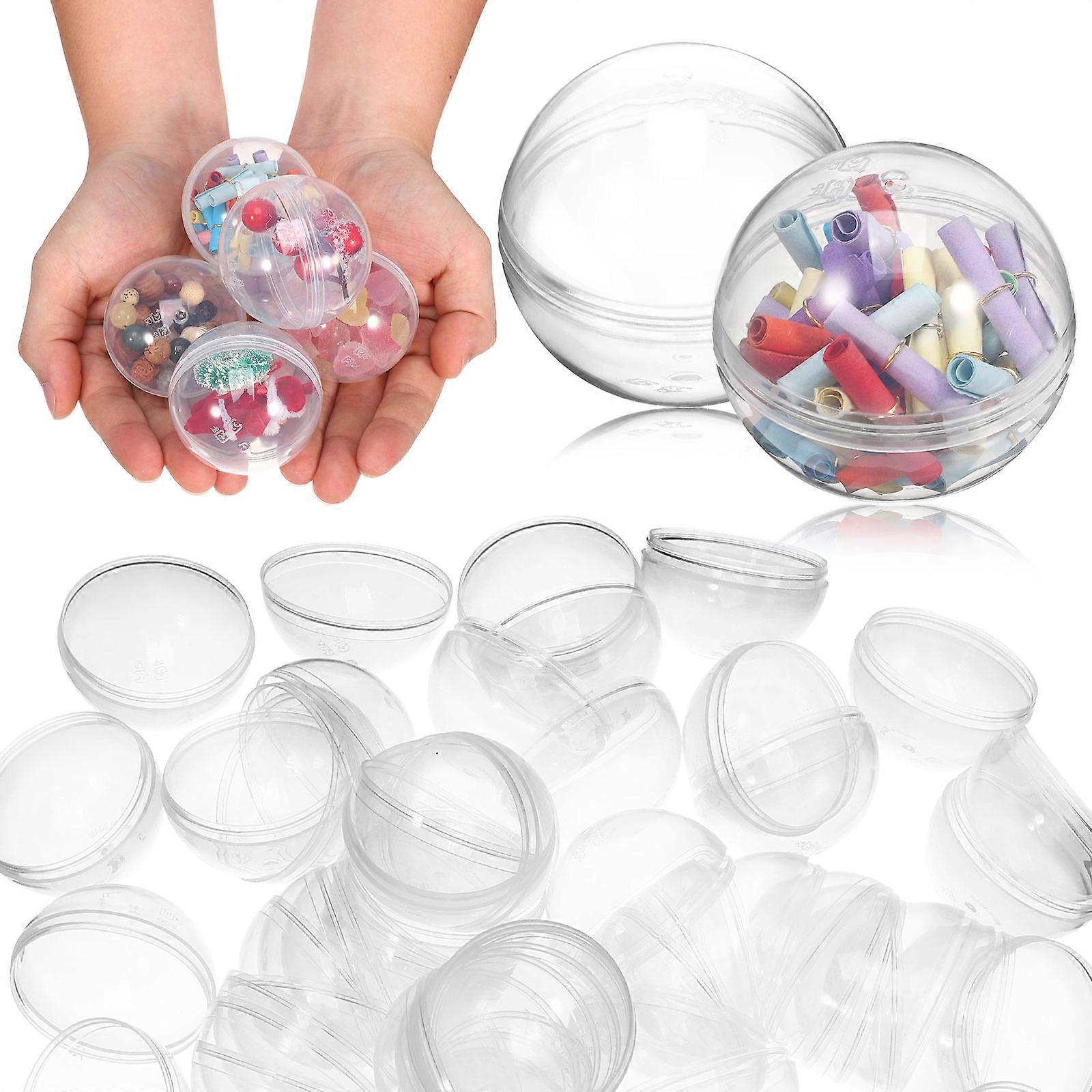 Clear Plastic Capsules for Event Prizes 50Pcs Empty Round Plastic Balls