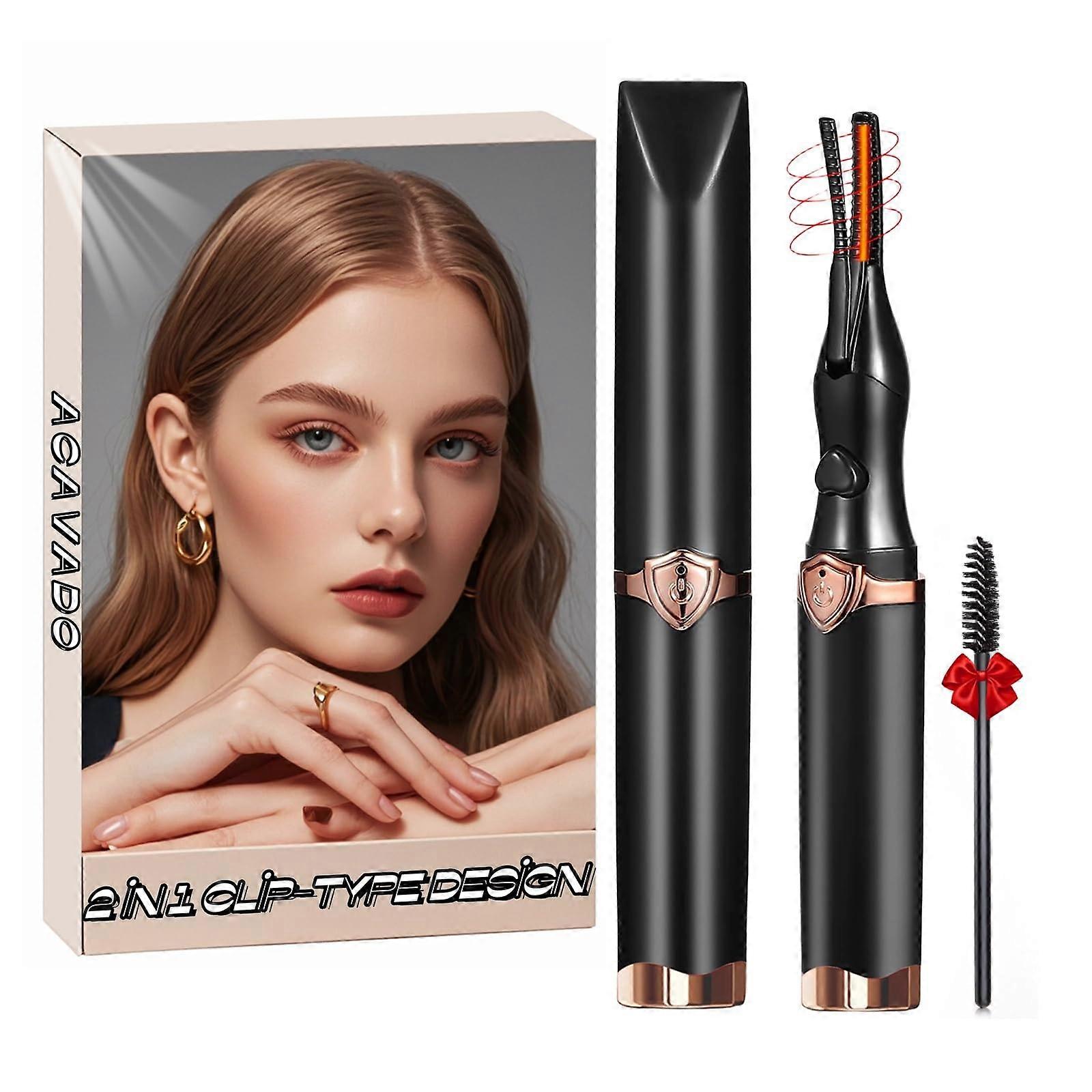 Heated Eyelash Curler USB Rechargeable with Fast Heat Up 3 Modes 24H Long Curl Hold Black01