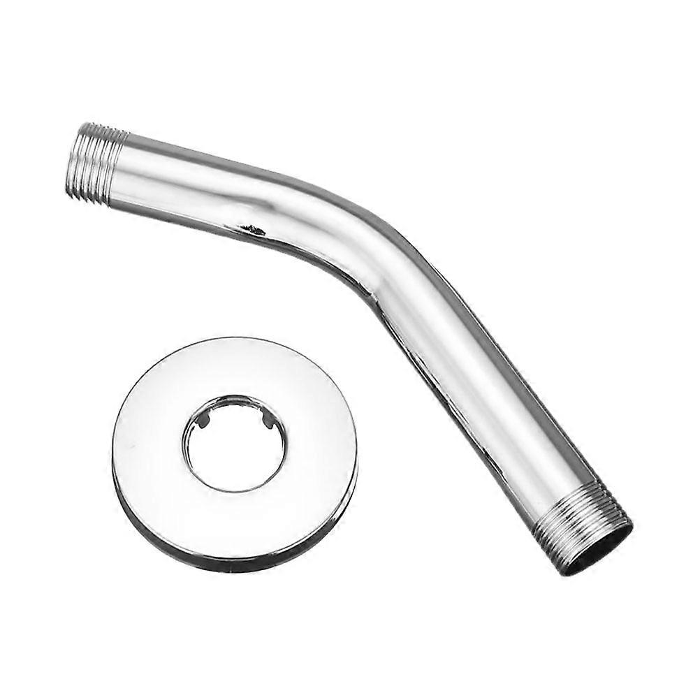 Silver Stainless Steel Shower Arm Wall-Mounted Shower Elbow Arm 2Pcs