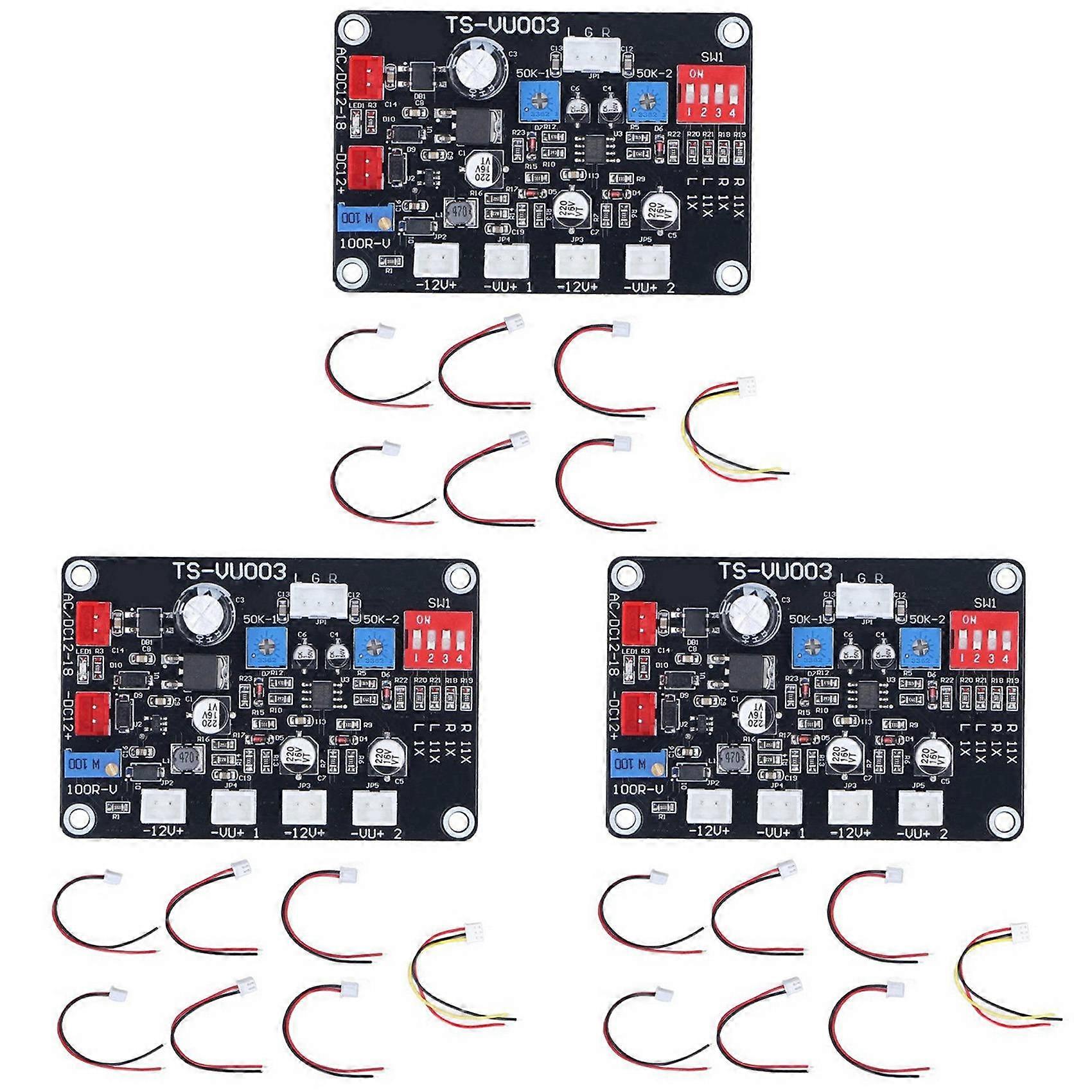 3X TS-VU003 VU Meter Driver Board Adjust VU Meter Driver Panel Backlight High-Frequency Low-Pass Panel Accessories