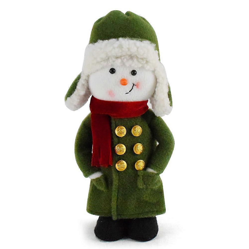 Christmas Snowman Plush 12 Inch Handmade Cute Holiday Decoration for Table or Bookshelf