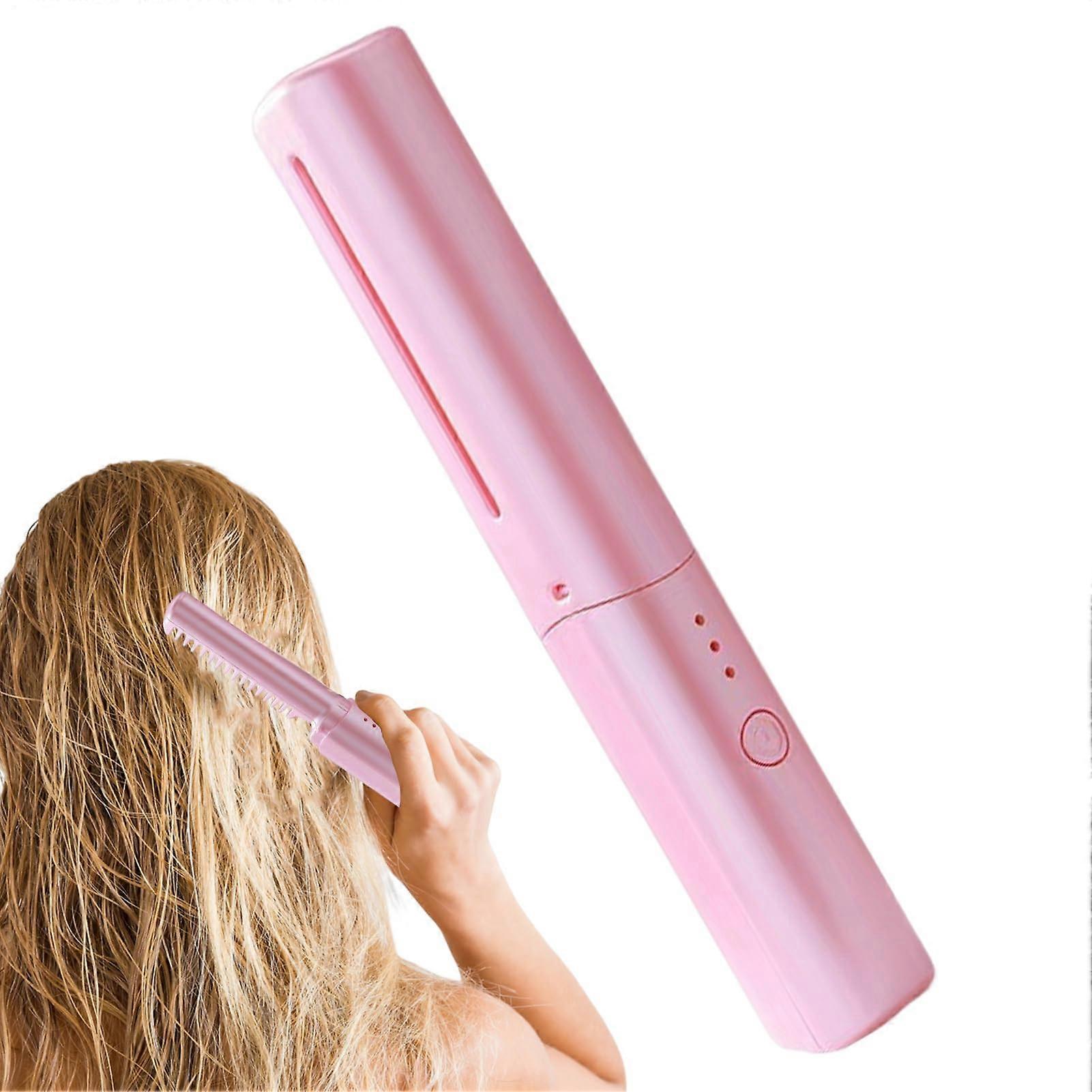 Wireless Hair Straightener Brush with Long Battery Life and Multiple Temperature Controls for Travel