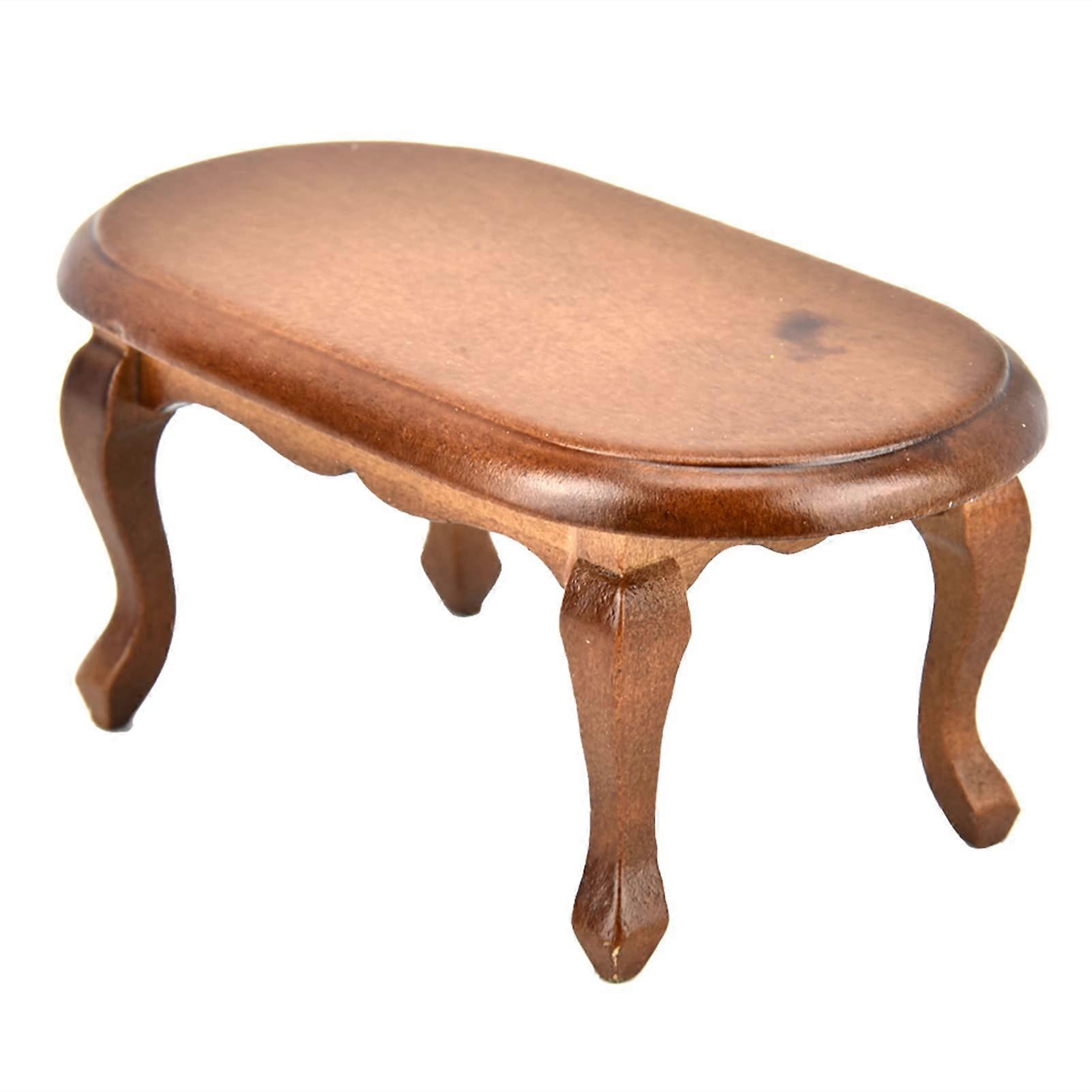 Miniature Wooden Table 1:12 Scale Dollhouse Coffee Table with Realistic Design for Living Room