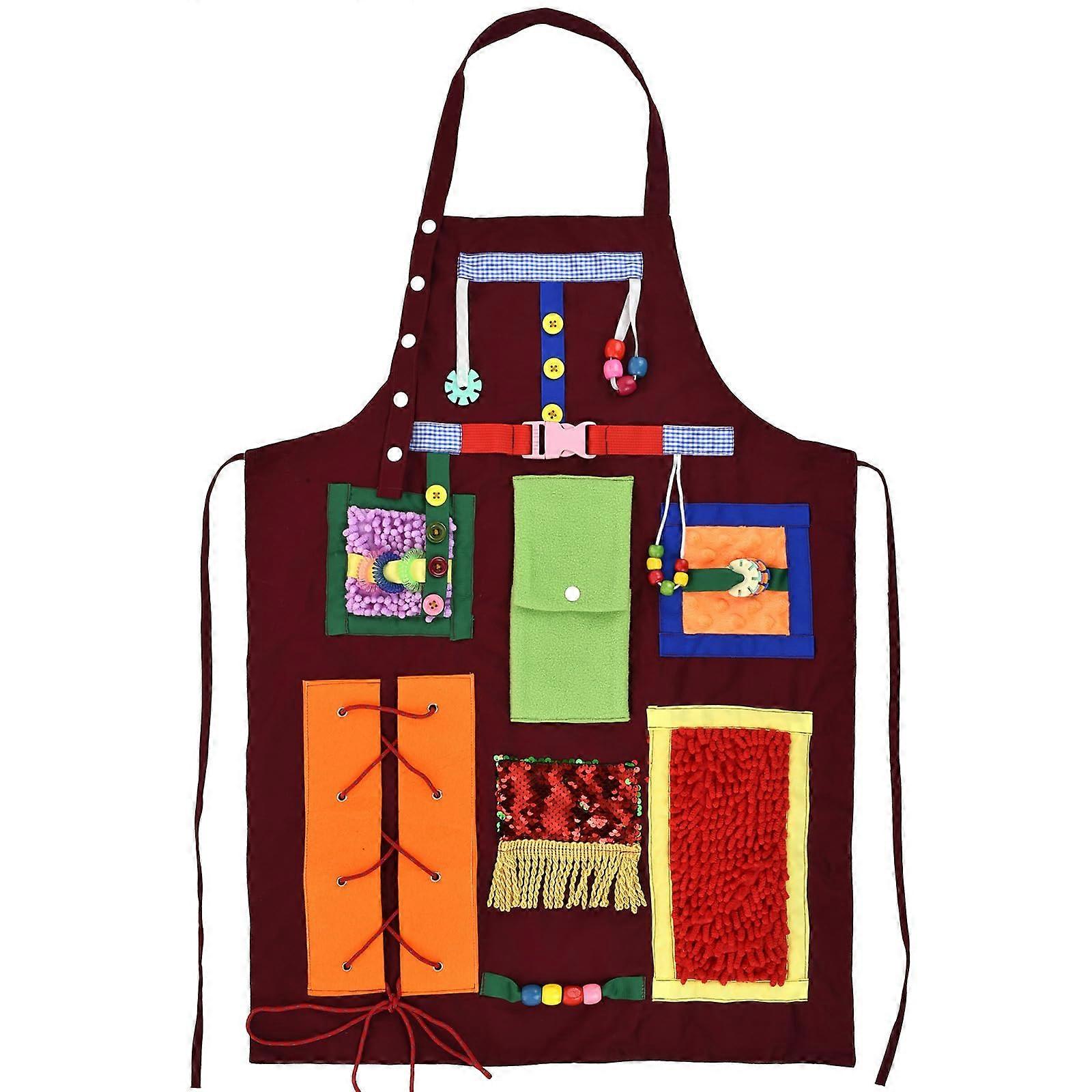Fidget Apron for Dementia with Sensory Activity Features for Seniors Alzheimer's Anxiety Relief