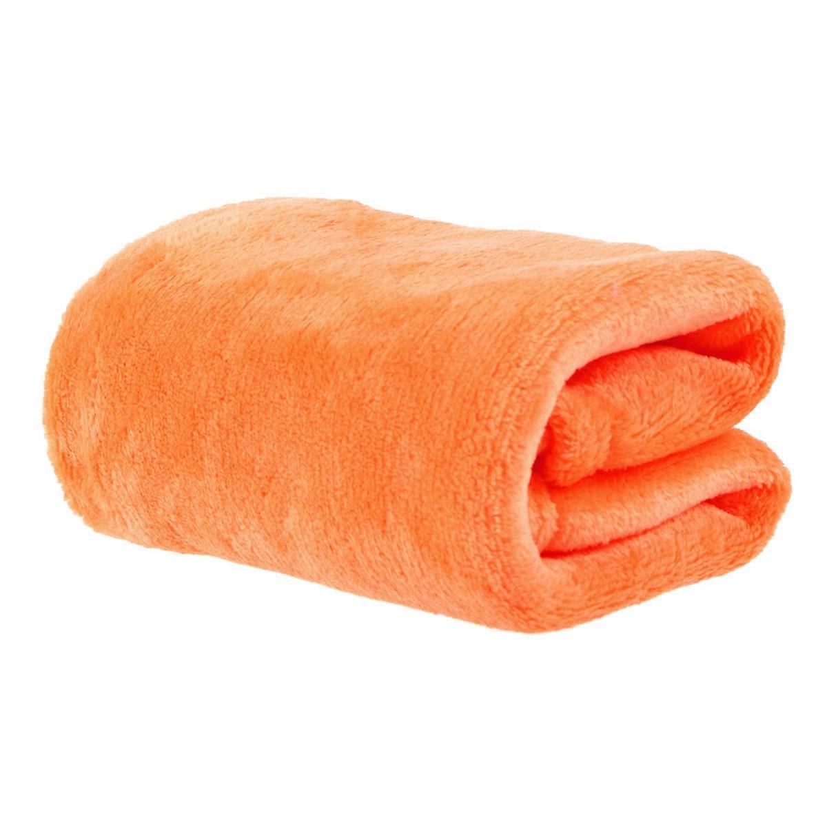 Pet Blanket Orange Flannel for Warming Use 3Pcs Cozy Solid Color