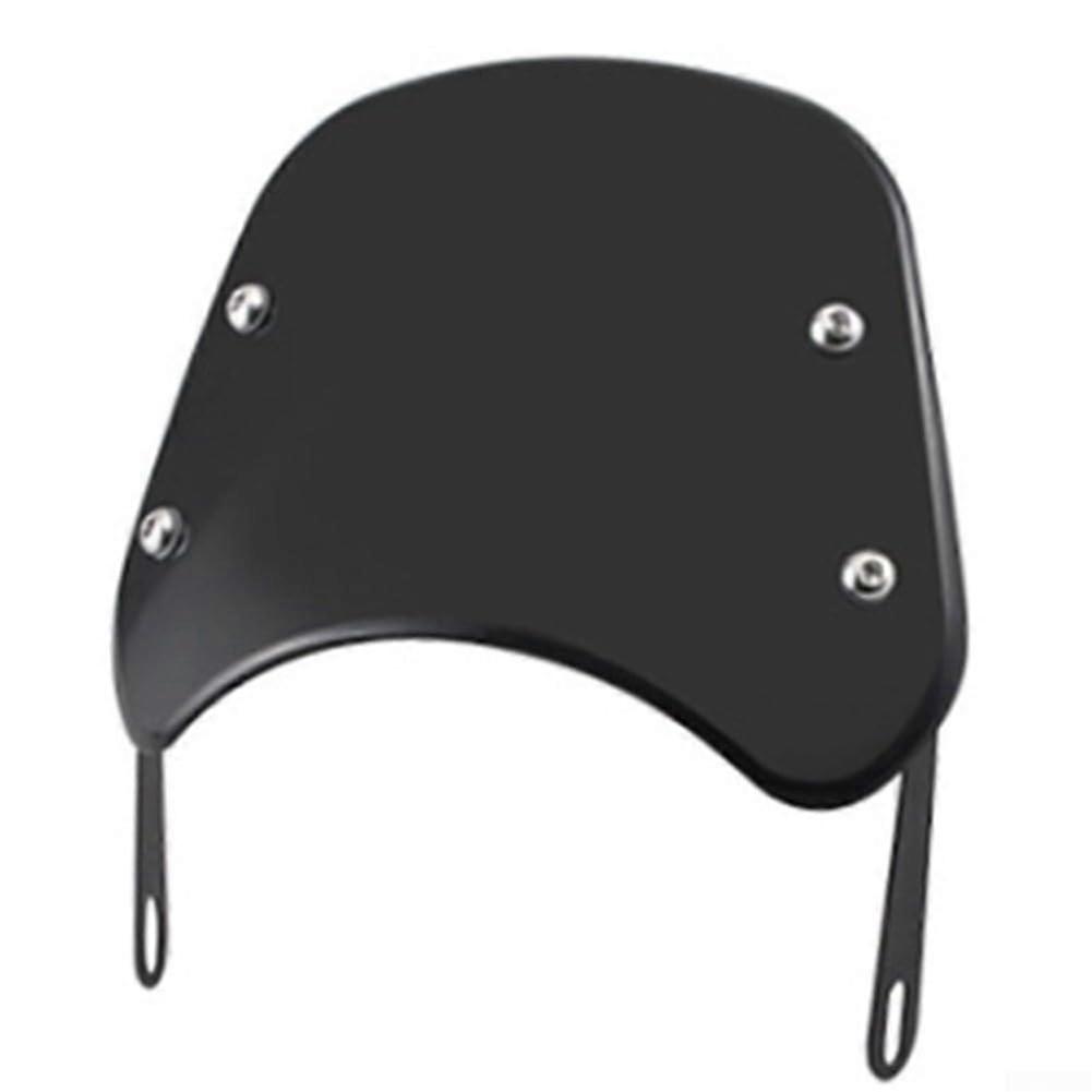 Motorcycle Windshield for 57 Inch Headlight Cafe Racer Wind Deflector Black Universal Fit