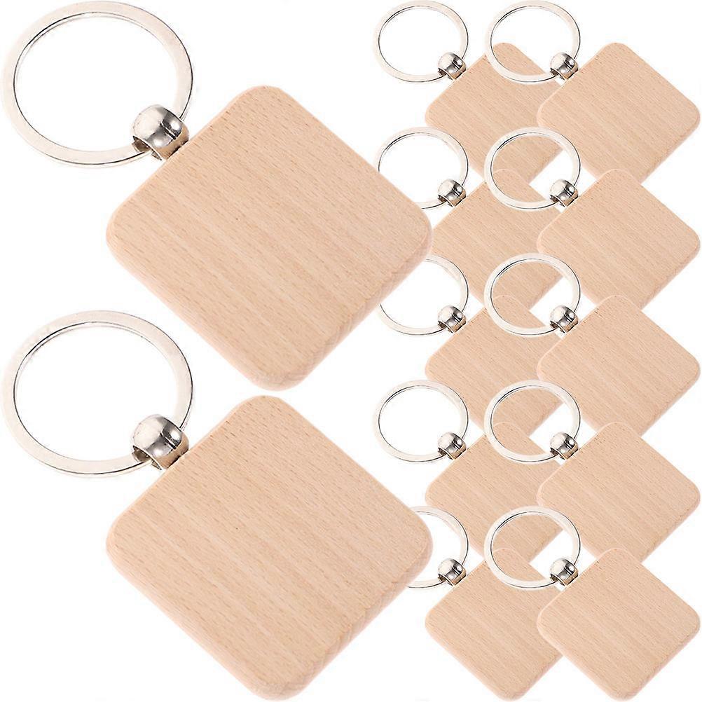 Keychain Blanks Beech Material Diy Projects Oval Shape 12Pcs
