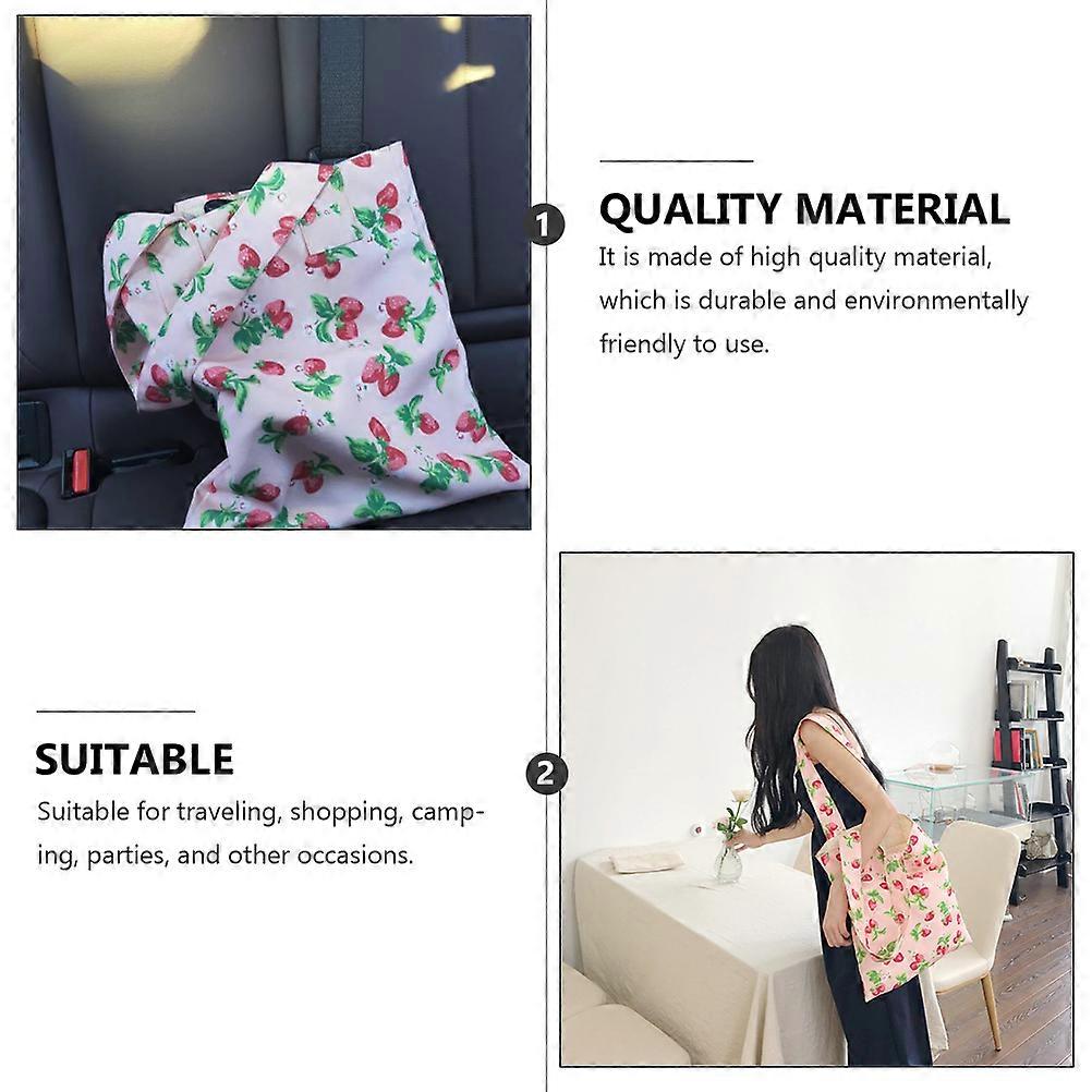 Strawberry Canvas Tote Bag for Storage 1Pcs Large Capacity Assorted Colors