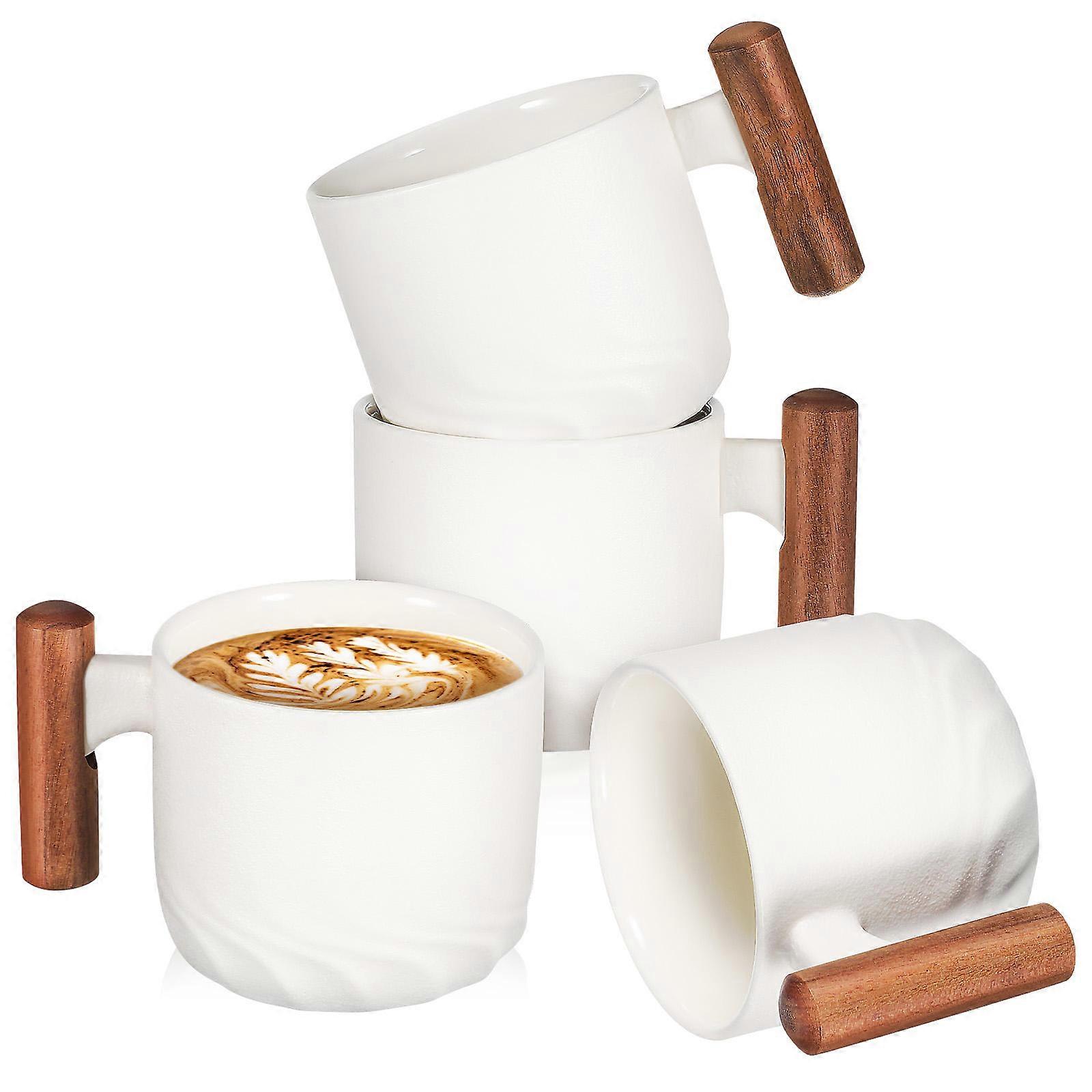 Drinking Cups Handheld Coffee Mug For Guest Serving Rectangular Shape 4Pcs
