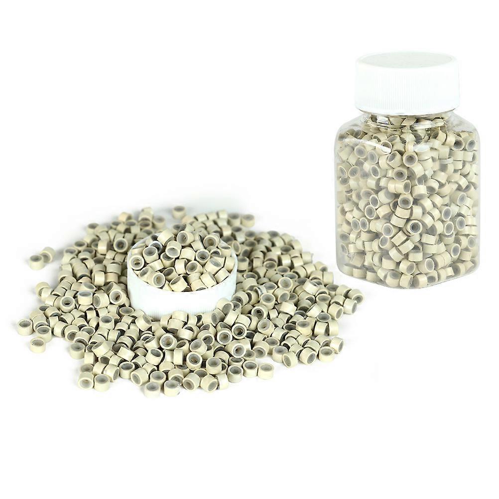 Dreadlock Ring Wig Braiding Beads for Decoration 500Pcs Beige Silicone Beads