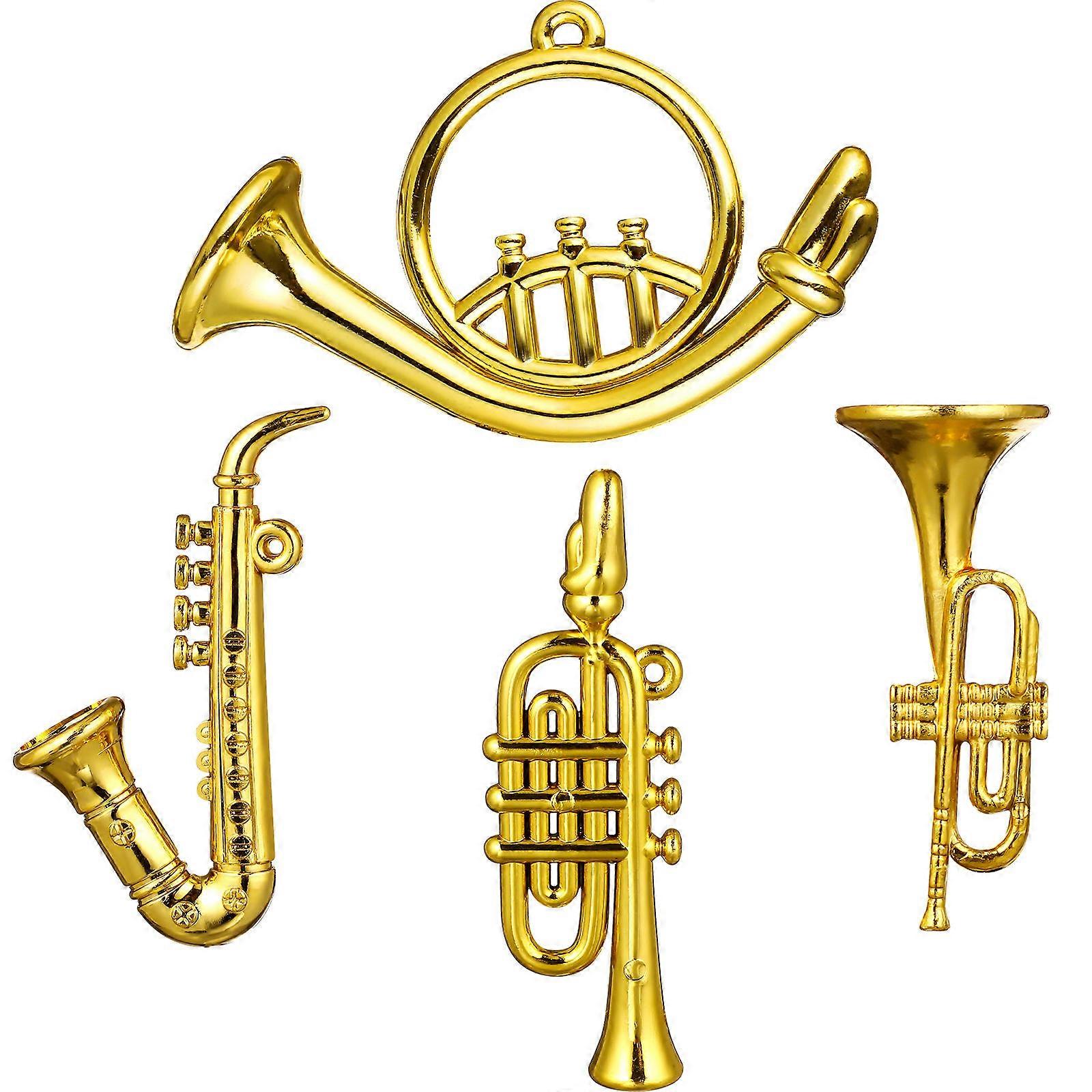 Plastic Saxophone Mini Musical Instruments for Decoration 4Pcs Collection