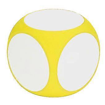 Wipe Off Dice Cubic Portable Cleanable Write On Dice Vibrant Color Blank Teaching Accessory Yellow