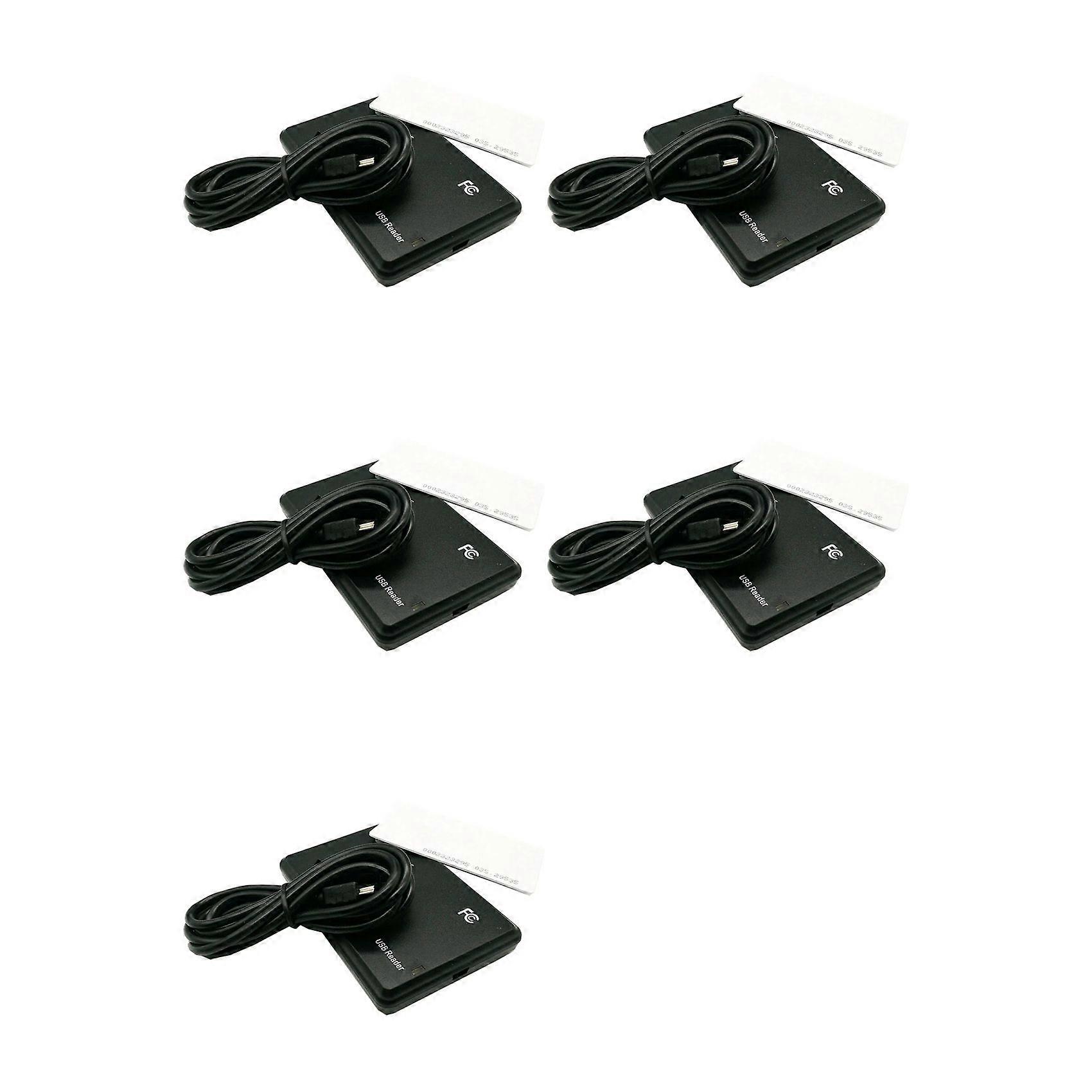 5X RFID Smart Card Reader with USB Port, 13.56MHz IC Card, Contactless Sensitivity, Support Window System Linux