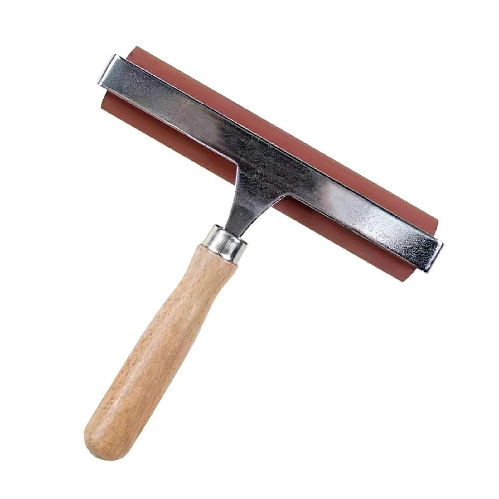 Wood Handle Rubber Brayer Roller for Printmaking and Block Printing Ink, Smooth Large Coverage