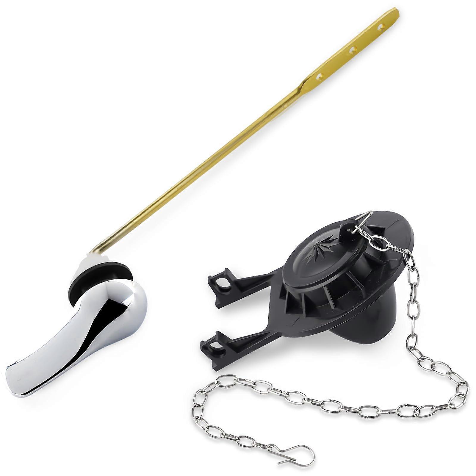 Universal Toilet Handle Replacement Kit with 2Inch Flapper, Front Mount, Leak Prevention Seal