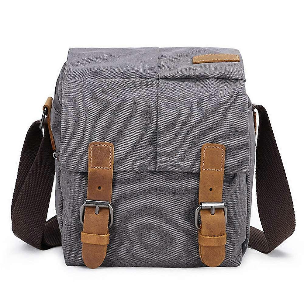 Waterproof Canvas Camera Backpack with Large Capacity and ShockAbsorbing Dividers, Grey