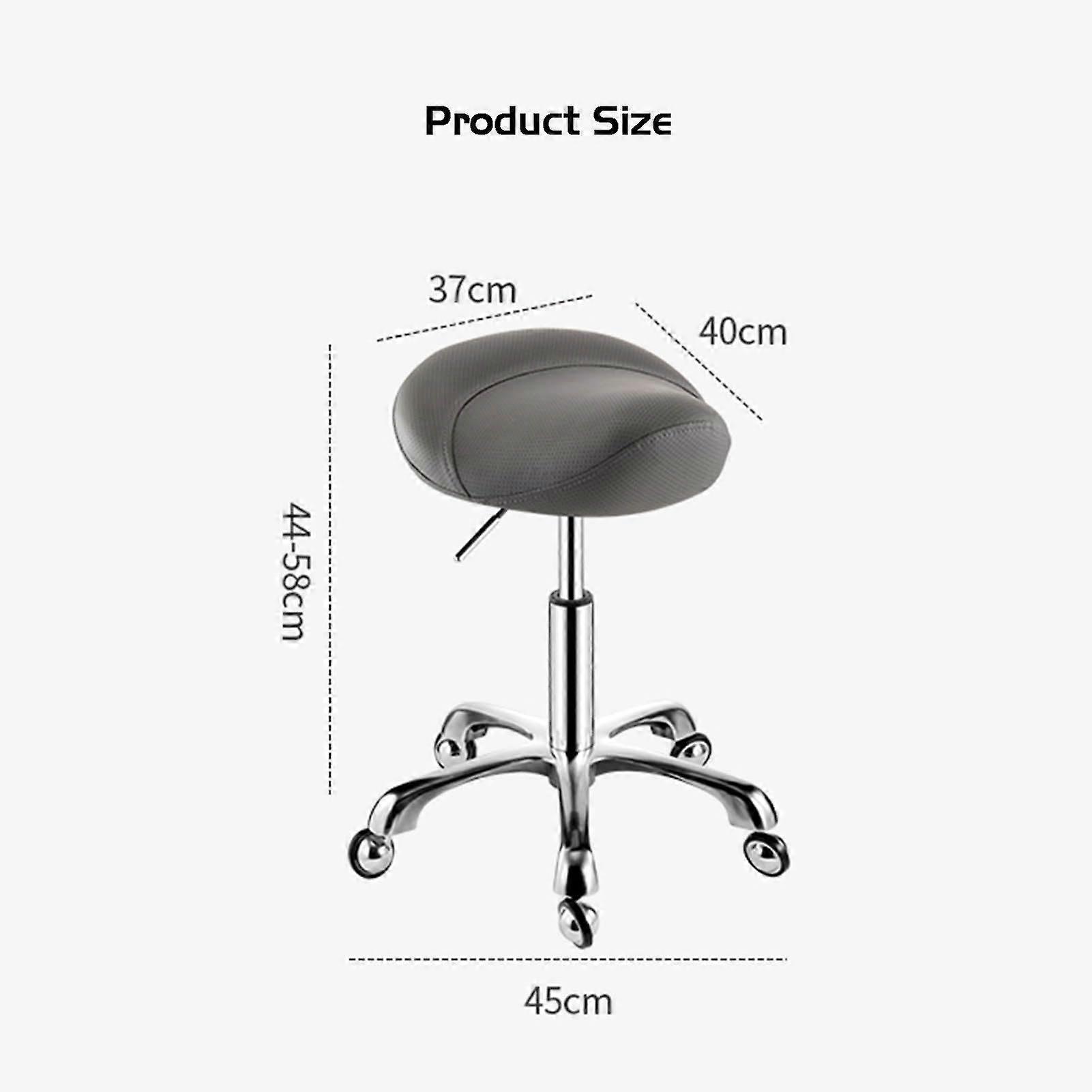Ergonomic Saddle Stool with Wheels Adjustable Hydraulic Leather Seat for Office Salon Makeup