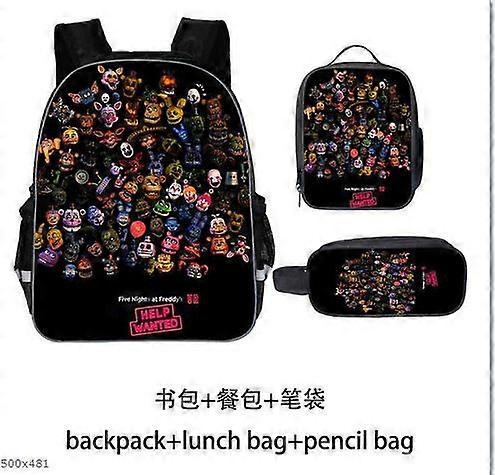 Five Nights Backpack, School Bag, Children's School Bag, Backpack, Men's Backpack, Laptop Backpack, Three-piece Backpack