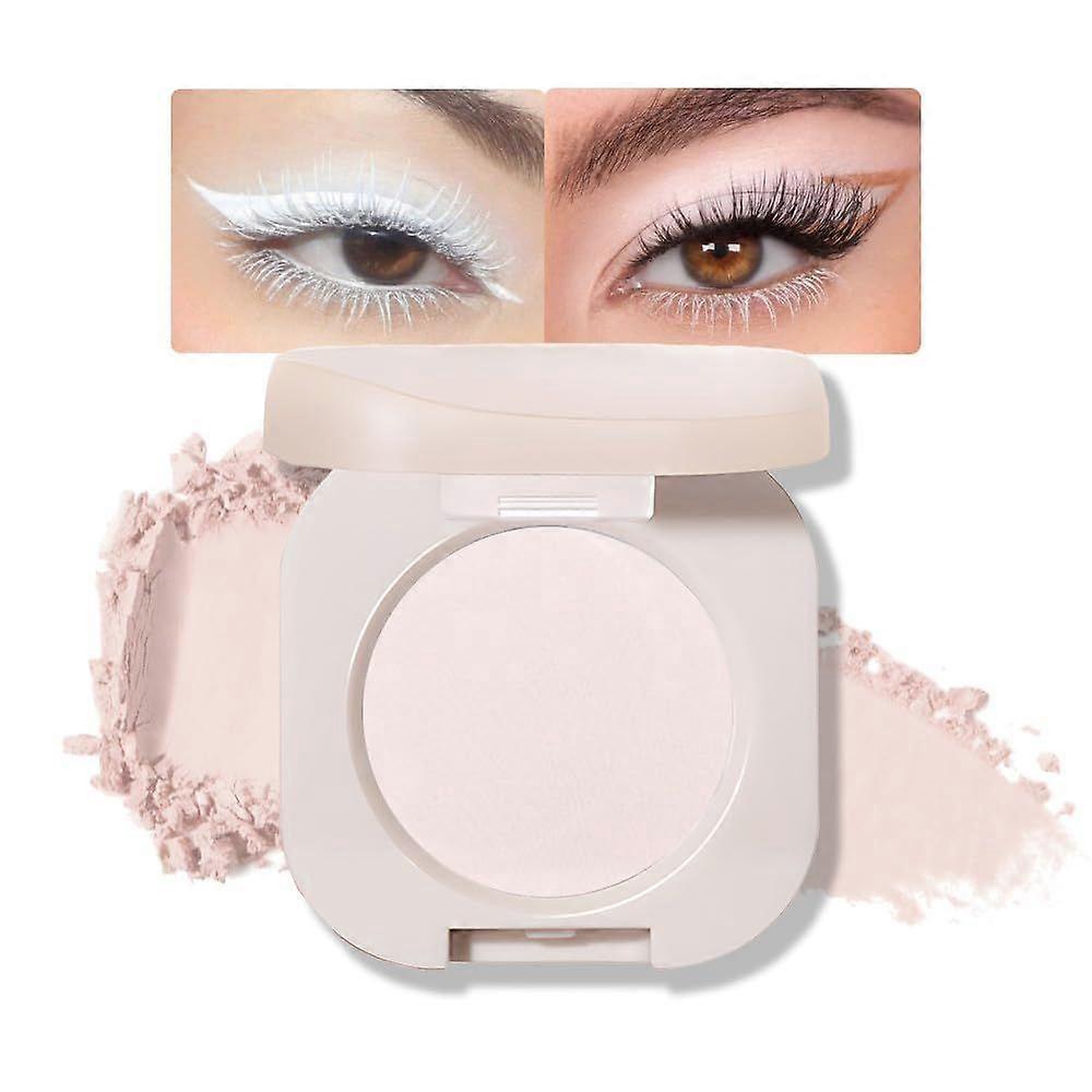 Pressed Single Eyeshadow, Highly Pigmented Matte White Shadow, Vegan Waterproof Pressed Powder for Base & Highlighting
