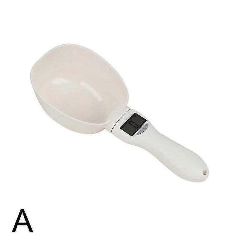 Electronic measuring scoop for pets and baking