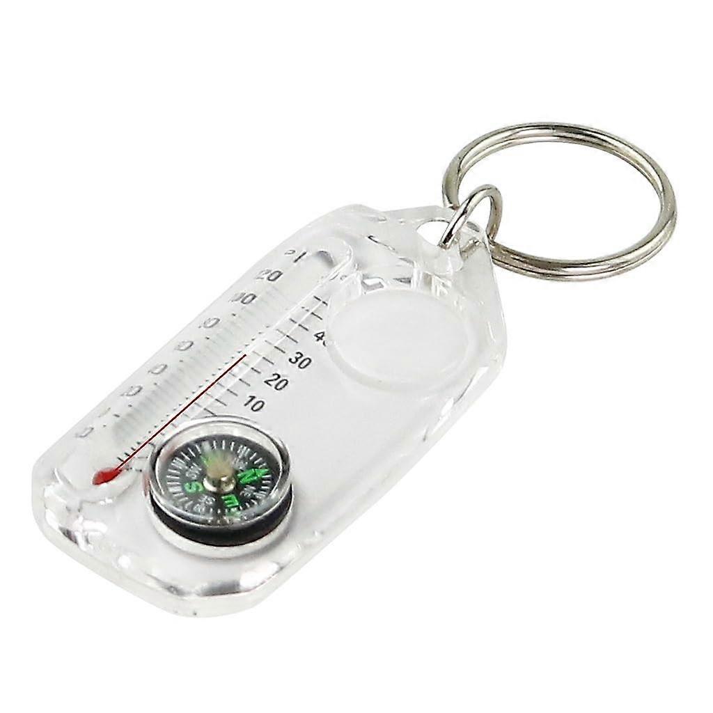 Outdoor Survival Compass 3in1  Precision Multifunction Keychain with Thermometer and Magnifier