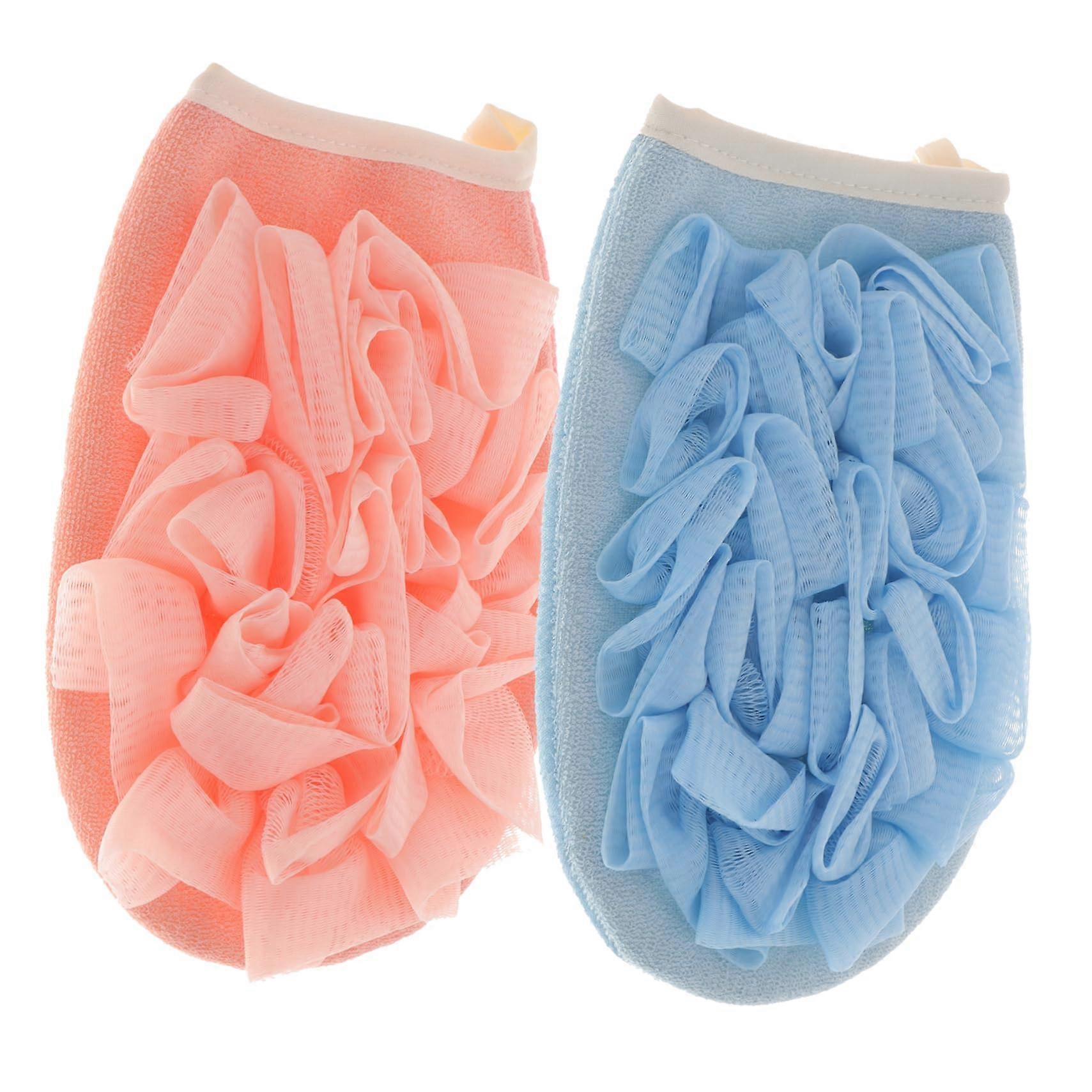 2Pack Exfoliating Bath Gloves Rayon Mitts for Deep Dead Skin Removal in Shower