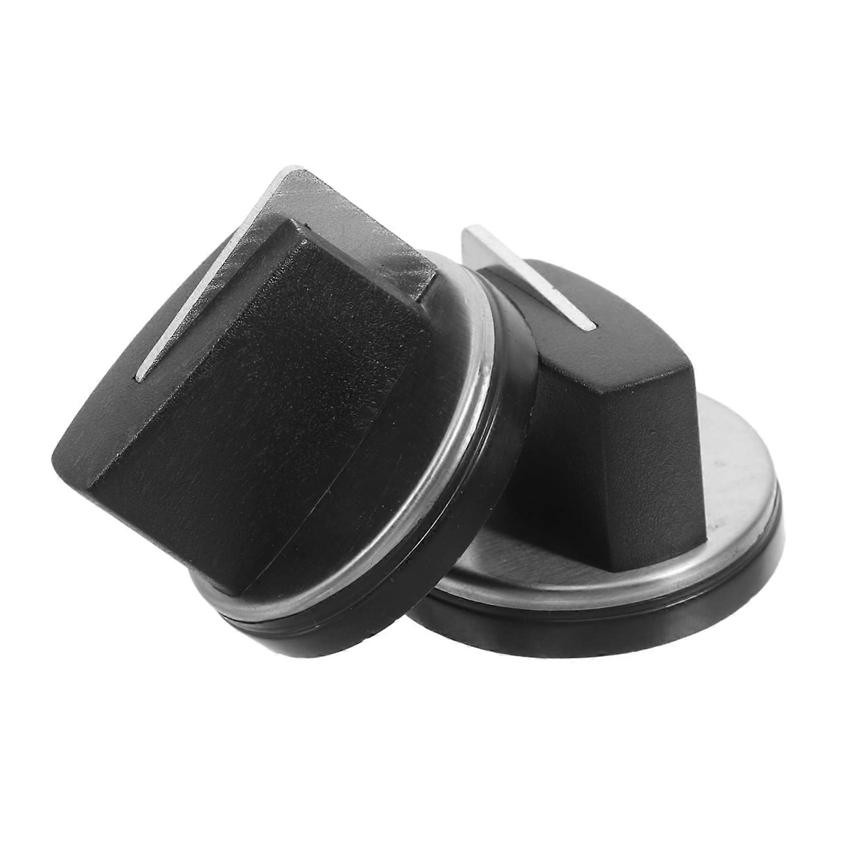 2pcs Gas Stove Knobs  Temperature Resistant Replacement Oven Control Knobs for Kitchen Ranges Silver Finish