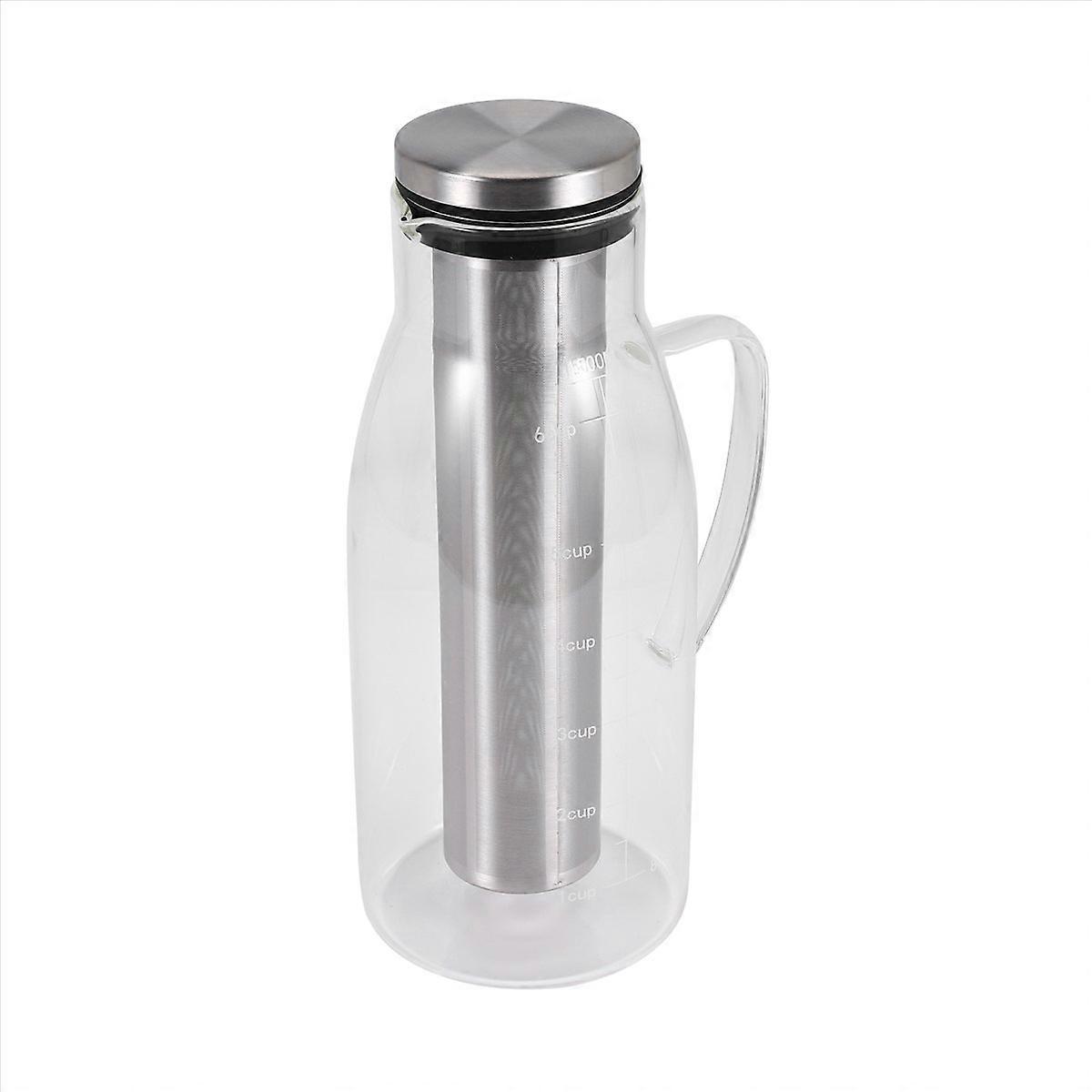 Cold Brew Coffee Maker,Tea Pitcher Infuser with Lid&Scale,51Oz/1.5L