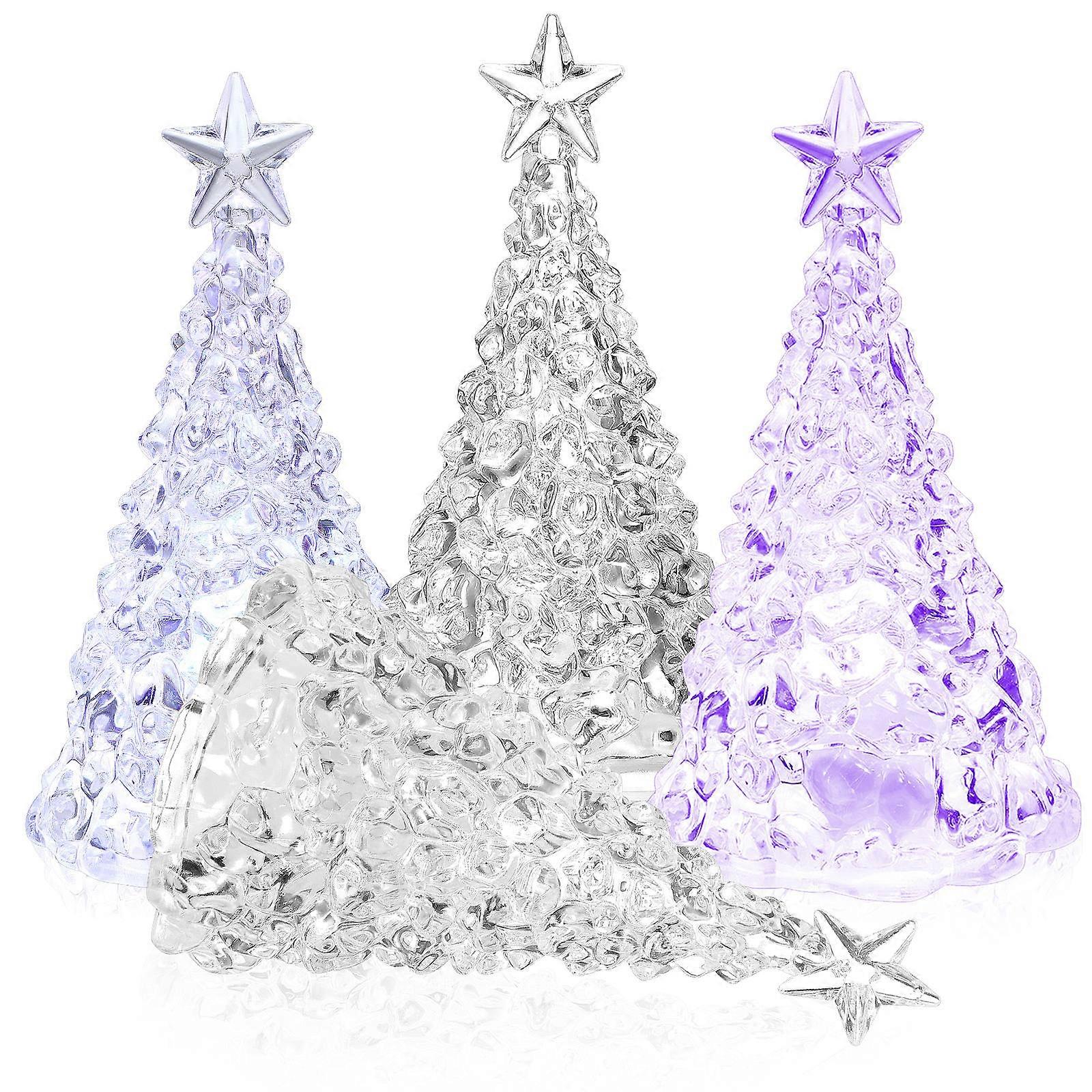 Christmas Tree Nightlight for Home Use 4Pcs Transparent Table Night Lights