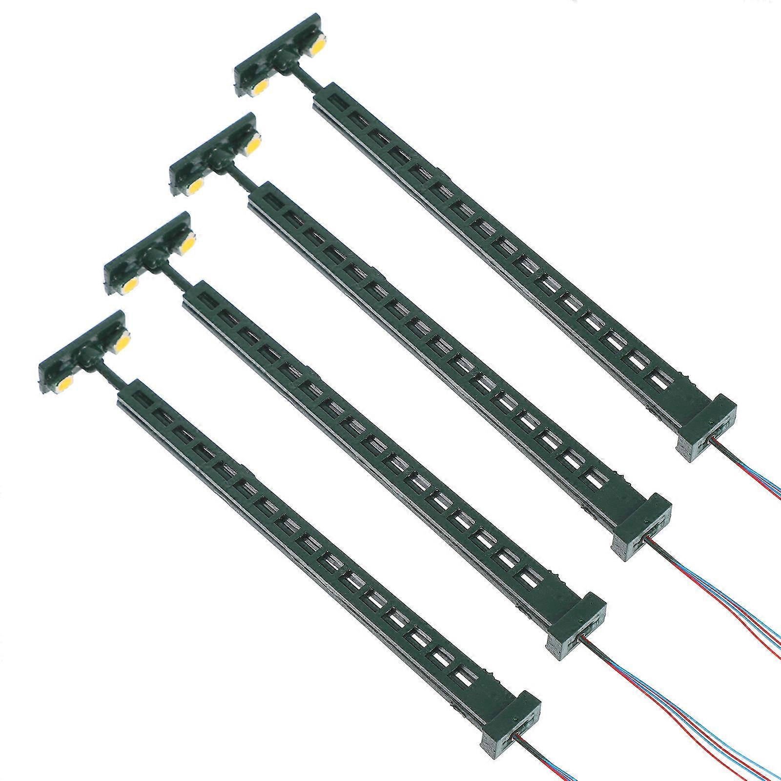 Train Model Railroad Light Model for Decor 4Pcs Green Mini House Accessories