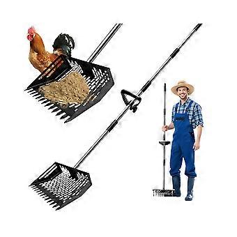 Weatherproof Metal Poultry Waste Remover With Extended Rod For Simple Cleaning  Blue