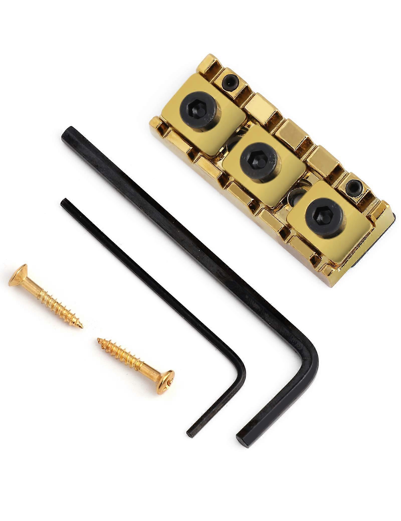 Gold Adjustable Height Locking Guitar String Nut with Mounting Hardware for Floyd Rose