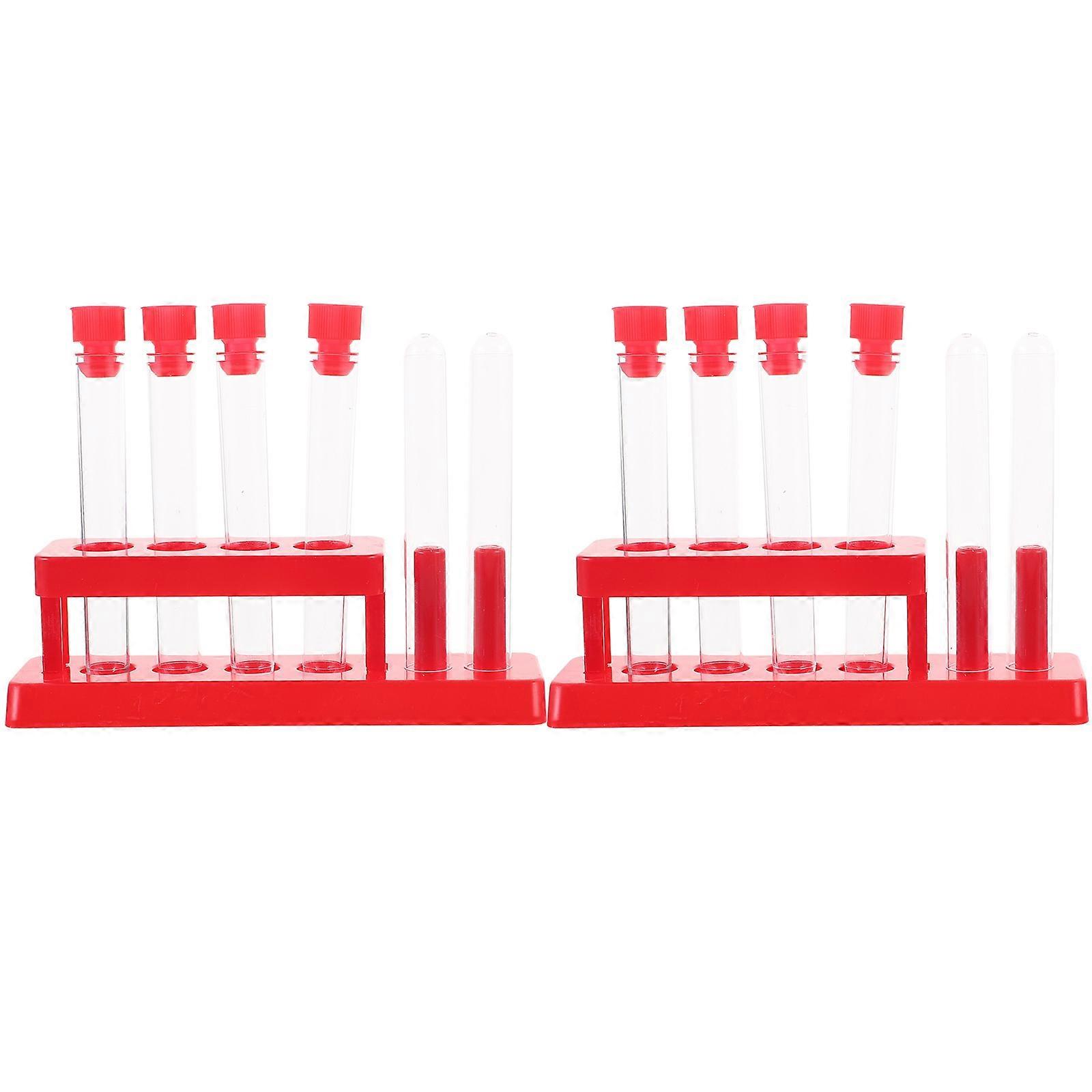 Experiment Tubes Laboratory Test Tubes for Liquid Testing 5Sets with Rack