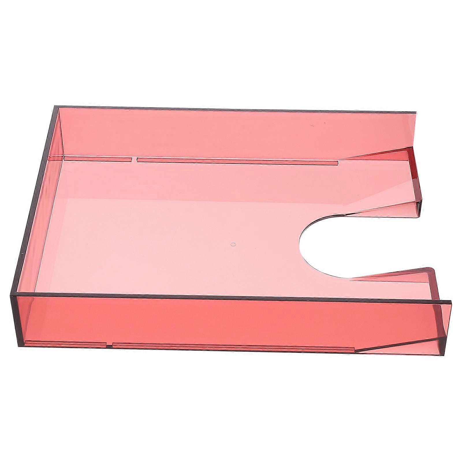File Storage Box Document Case Stackable Dark Red Plastic Holder
