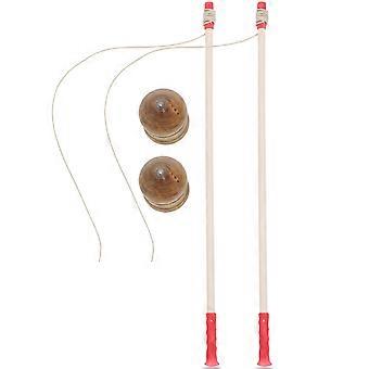 Traditionele houten gyros voor kinderen, 2 sets beige massief houten gyros
