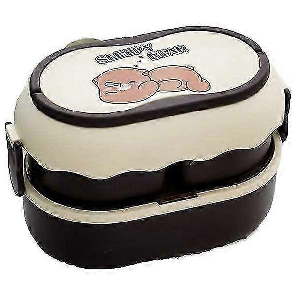Double-layer square lunch collection box, 22*13*15cm, suitable for students