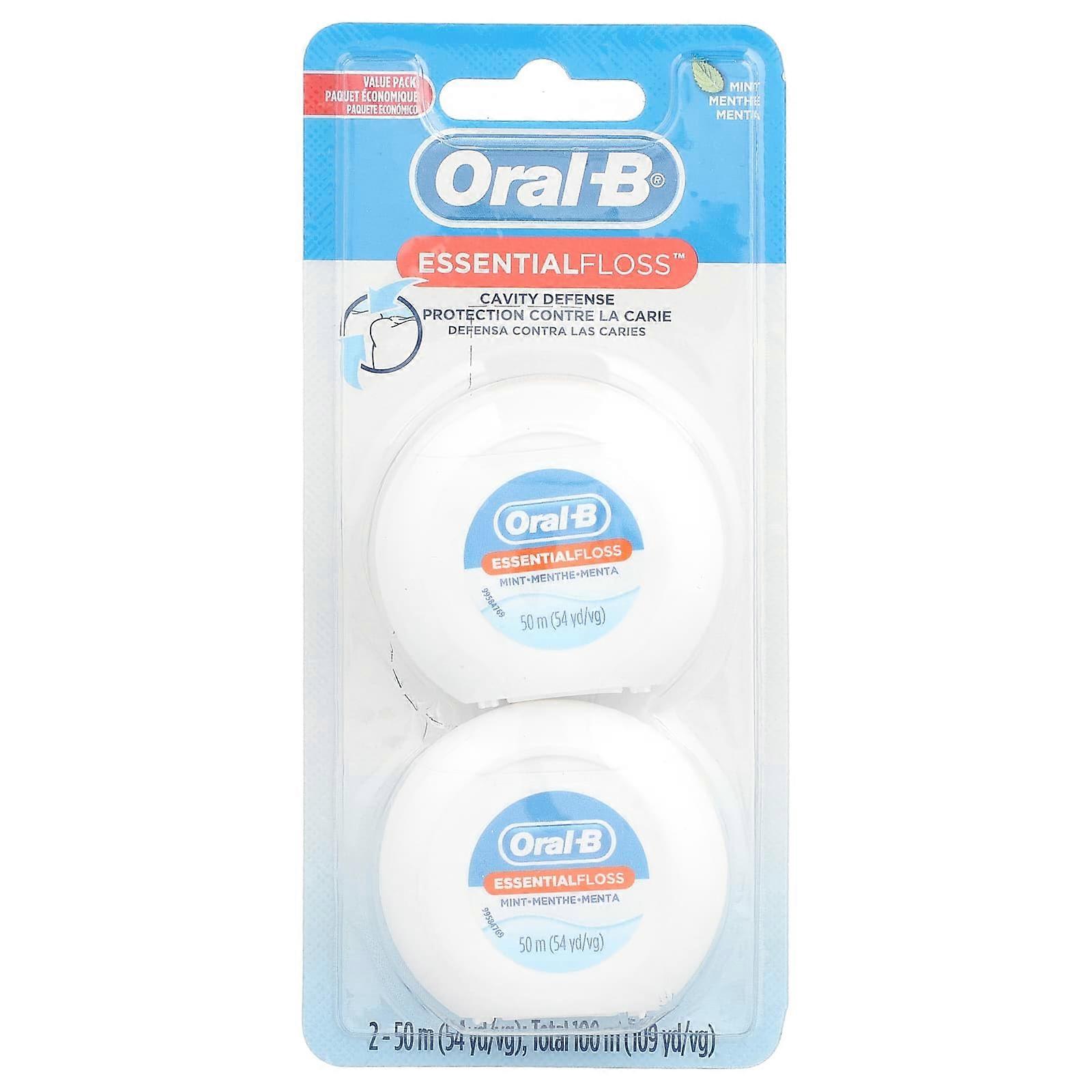 Oral-B, EssentialFloss™, Value Pack, Mint, 2 Pack, 54 yd (50 m) Each