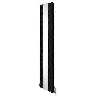 Oval Panel Radiator With Mirror 1800mm x 380mm & TRV Chrome Valves Designer Double Column Vertical