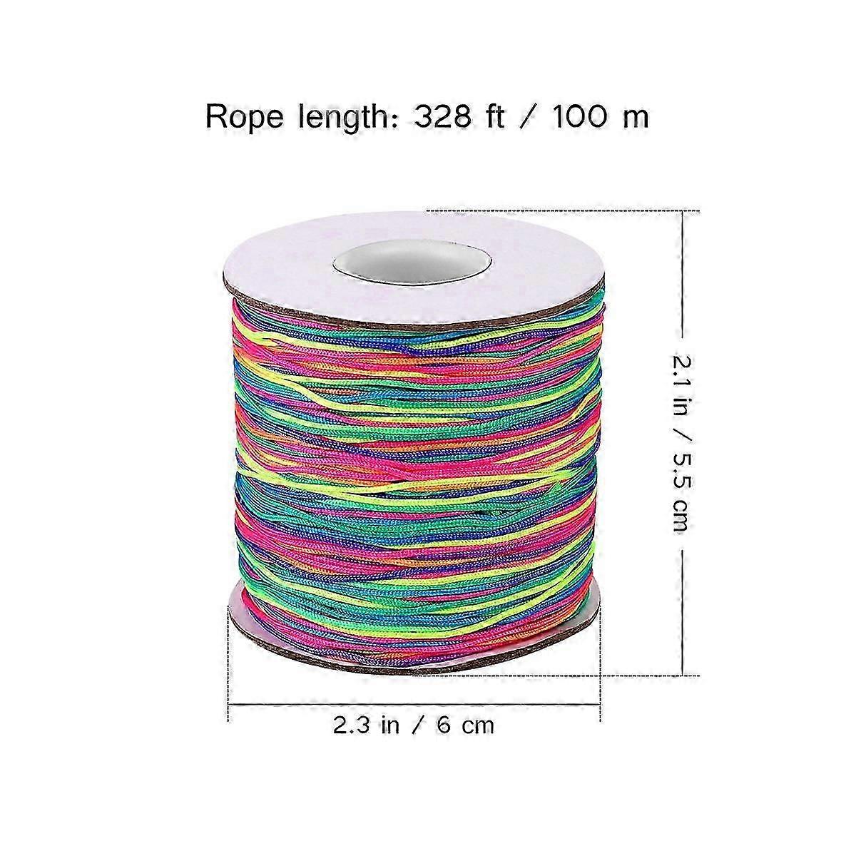 Fil de macramé multicolore, diamètre 1 mm, longueur 100 mètres, pour la création de bijoux et d'objets artisanaux. (1 pièce)