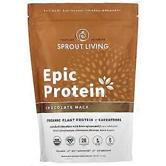Sprout Living, Epic Protein®, ekologiskt växtprotein + superfoods, chokladmaca, 456 g