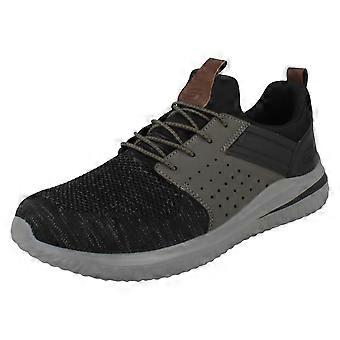 Mens Skechers Casual Trainers Deslon 3.0 Cicada 210238 - Black/Grey Textile - UK Size 12 - EU Size 47.5 - US Size 13