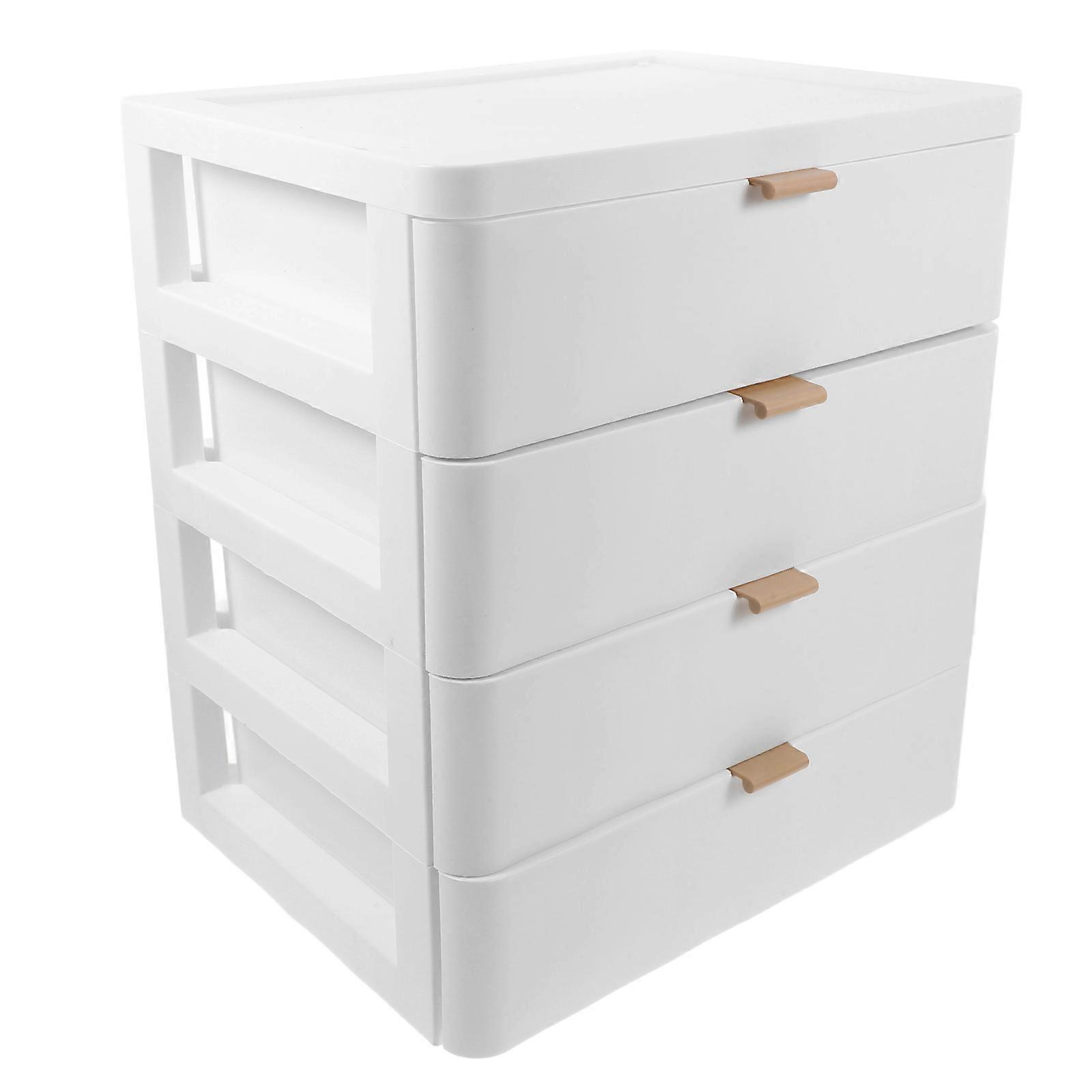 1PC Tabletop Storage Box Drawer Type Organizing Storage Box Makeup Box (White)