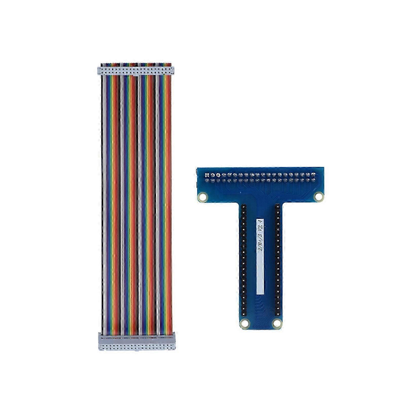 T Type GPIO Extension Board 40Pin Ribbon Flat Cable Compatible withRaspberry Pi 1B+/ 2B/ 3B