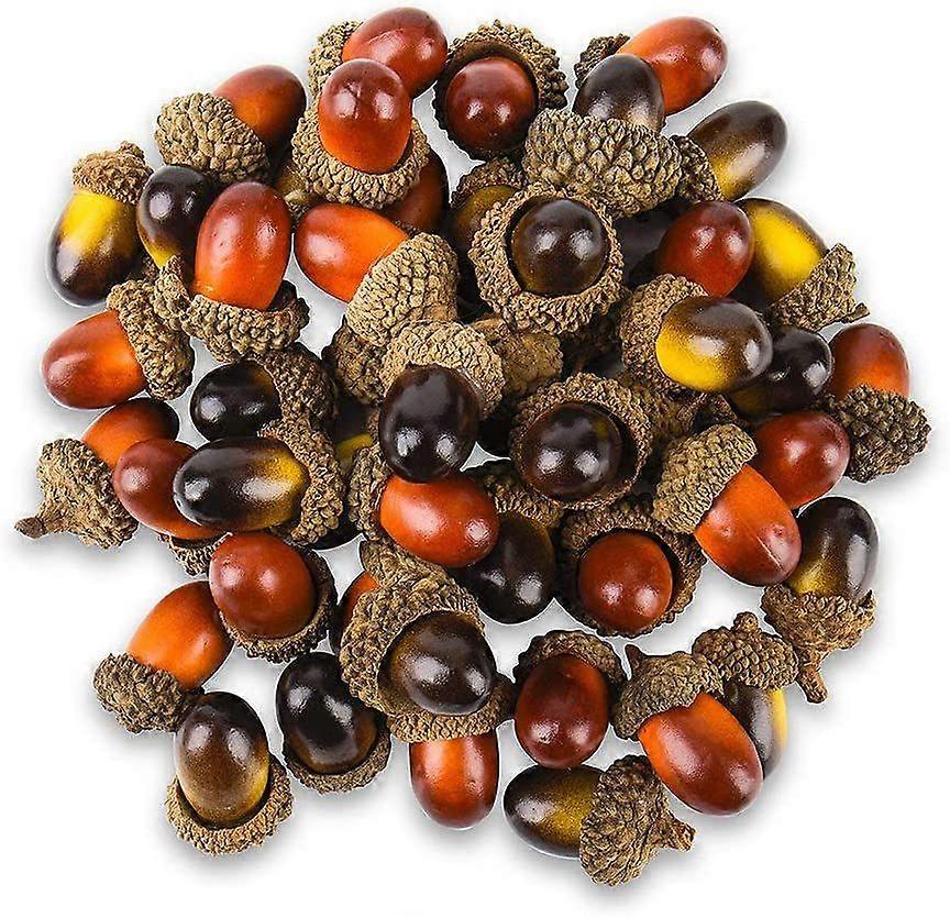 100 Pcs Small Artificial Acorns , 2 Color