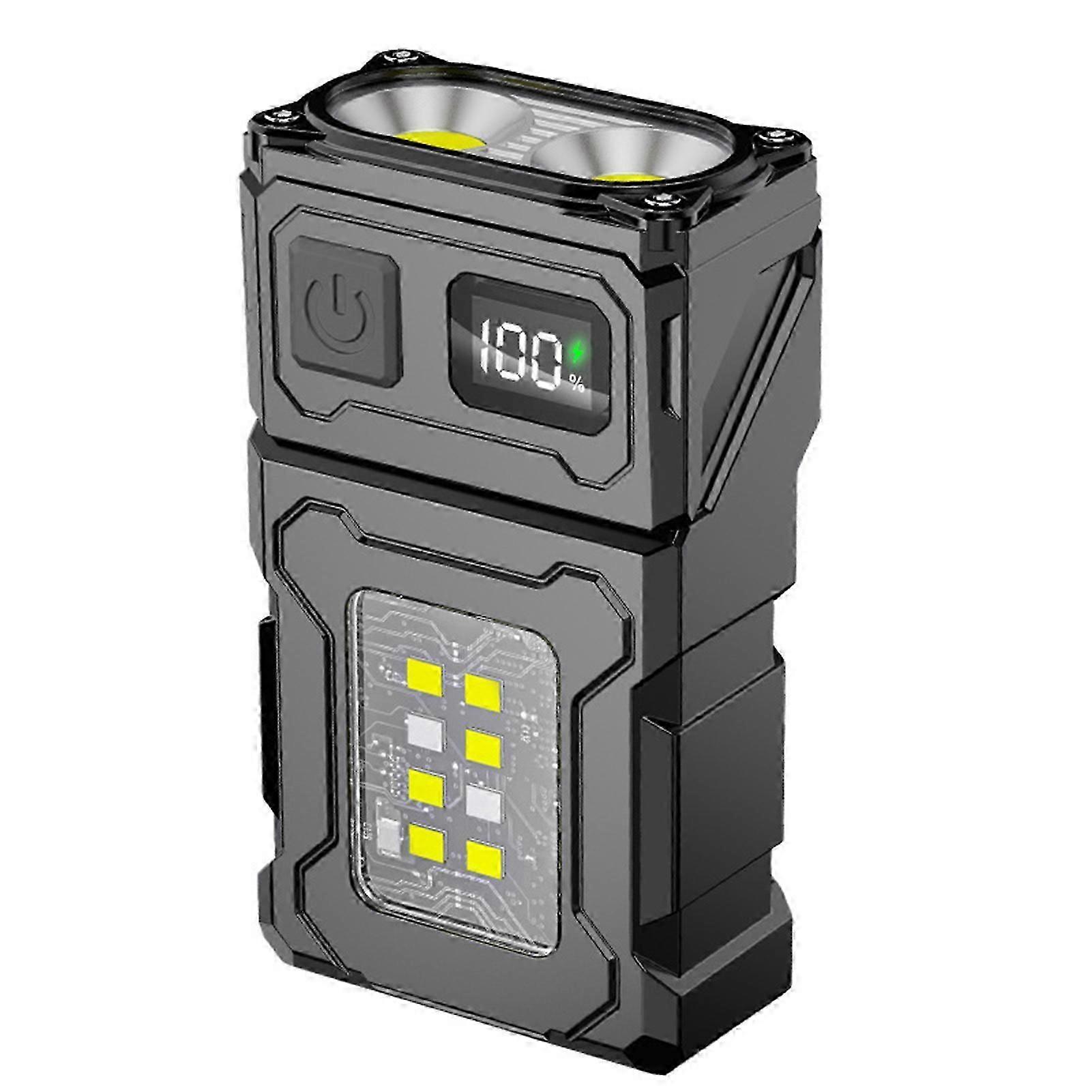 MultifunctionalCOBLEDFlashlight,MagneticWorkLightwithClip,USBRechargeable&Waterproof