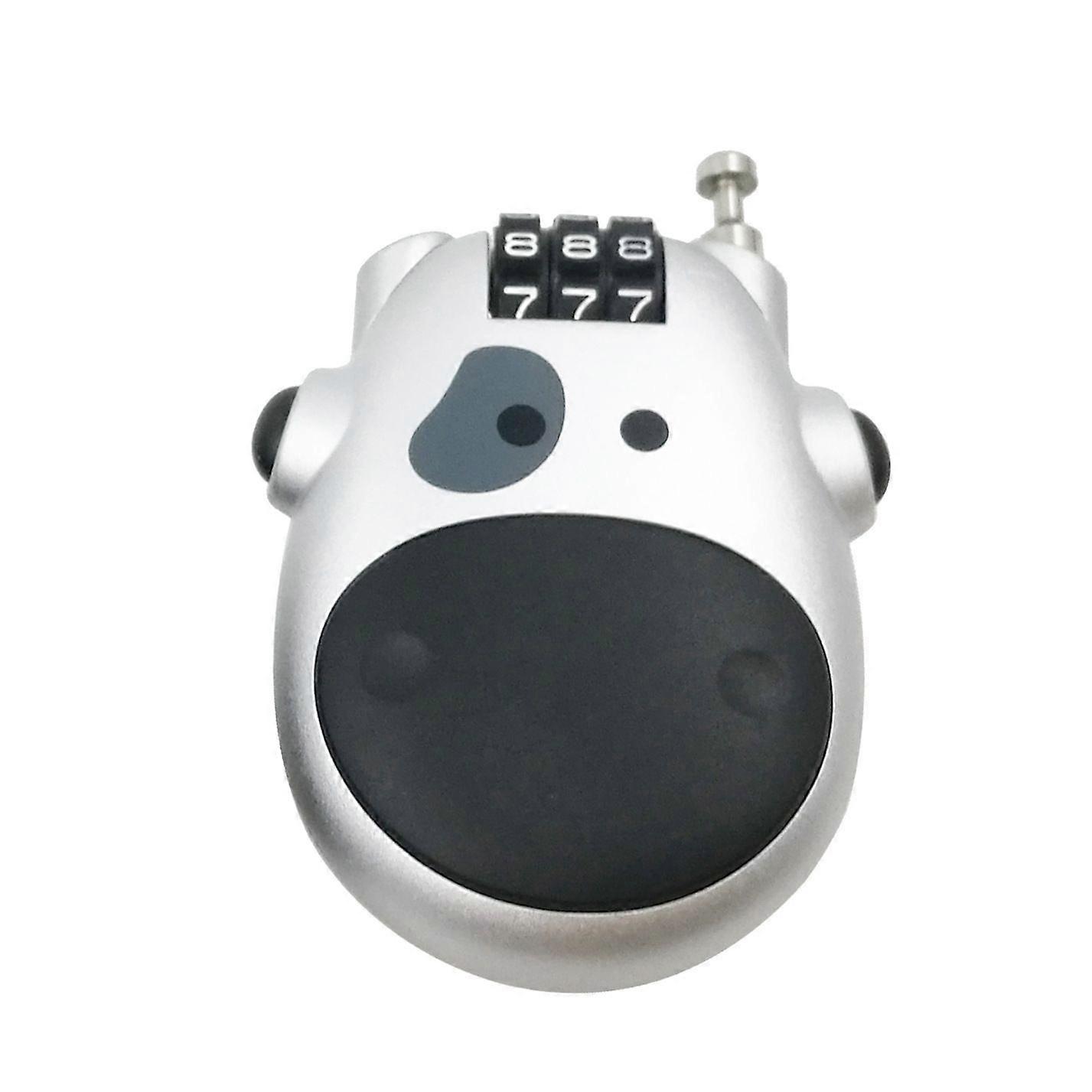 Dww-White Silver Three-Digit Telescopic Cord Lock Cable Code Lock