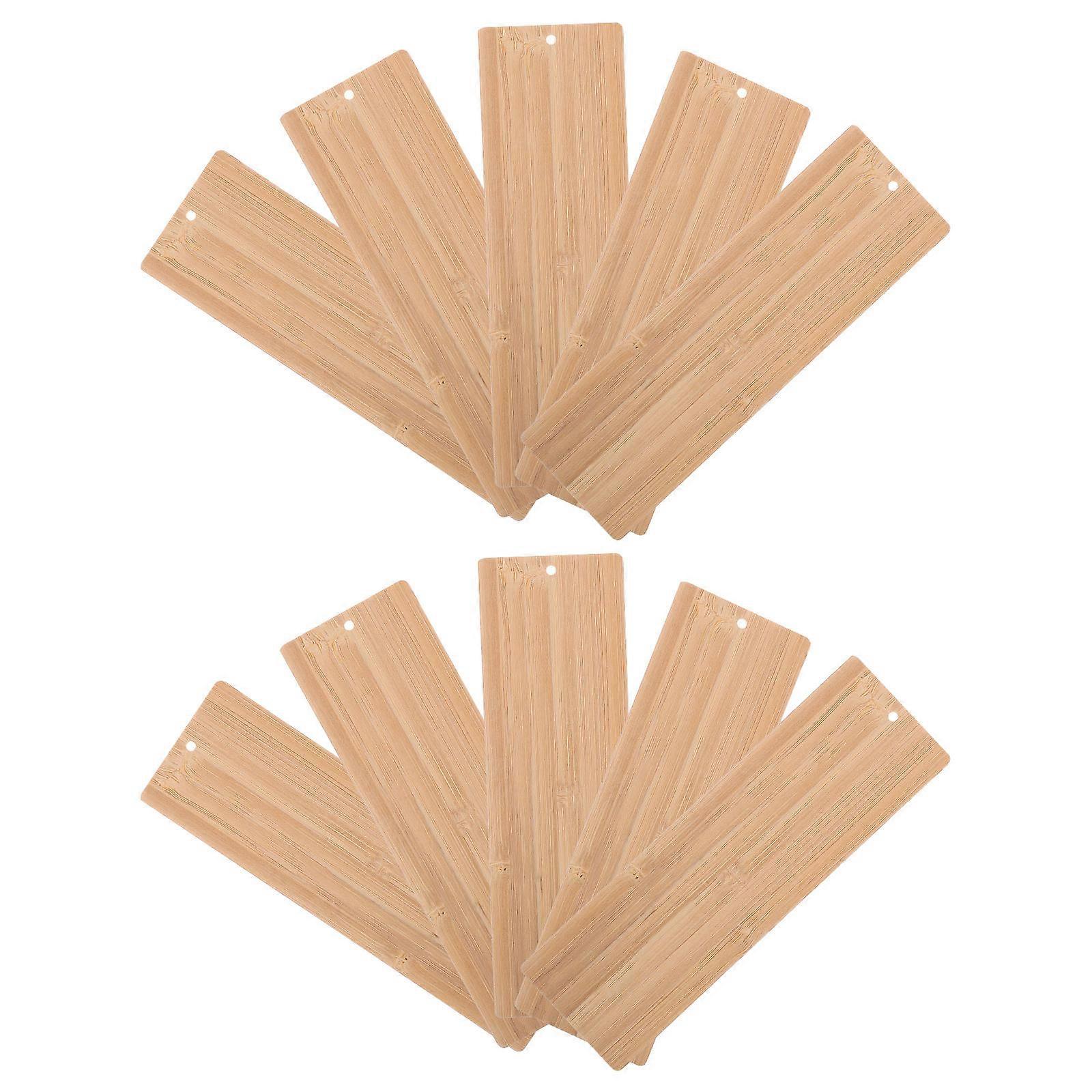 10Pcs Unfinished Bookmarks Bamboo Chips Rectangular Cutouts Rectangular Cutouts Bamboo Crafts