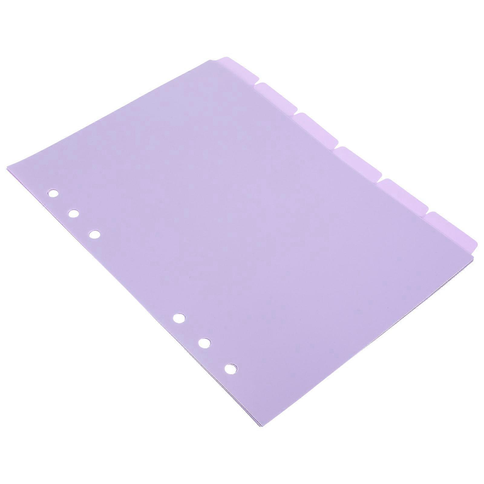 6Pcs Binder Sheet Dividers Replacement Binder 6-hole Insert Dividers with Tabs